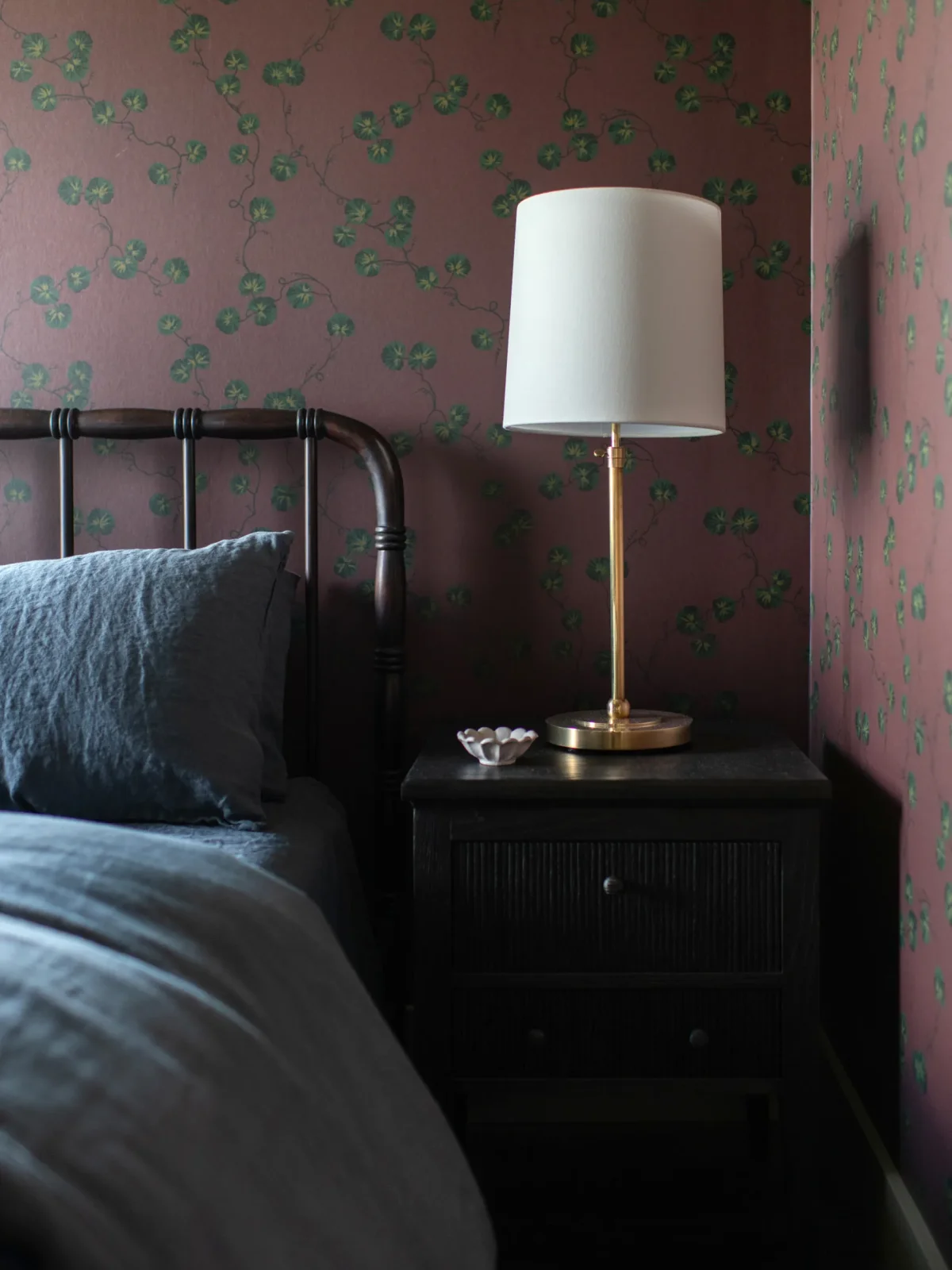 Wallpapered bedside — Idaho
